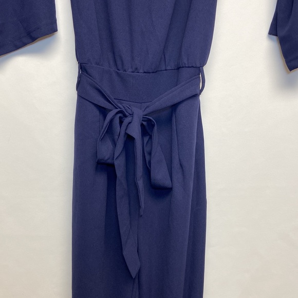 Women Casual Loose Short Sleeve Belted Wide Leg Pant Romper Jumpsuits Brand New - Picture 7 of 13